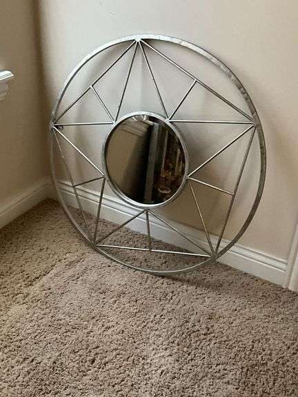Round decorative framed mirror image