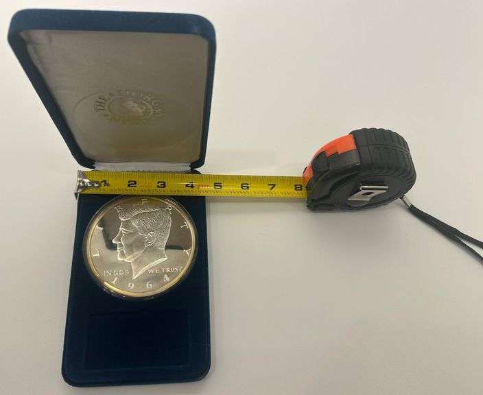 1964 Kennedy one half pound pure silver round in presentation box image