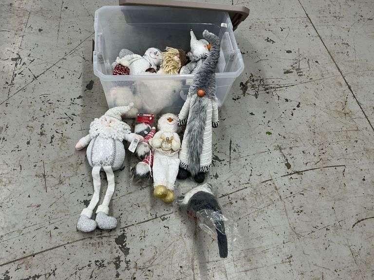 Tote of assorted ribbon, gnomes and snowmen, up to 24" T image