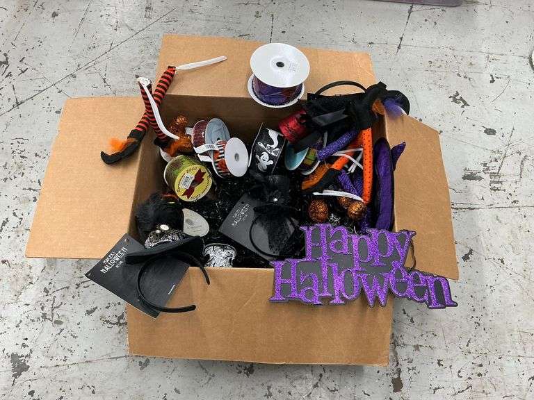 Halloween decorations, ribbon, wreath forms, etc. image