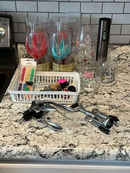 Hand painted wine glasses, image