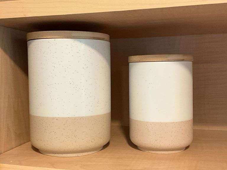 Vancasso stoneware canisters. image