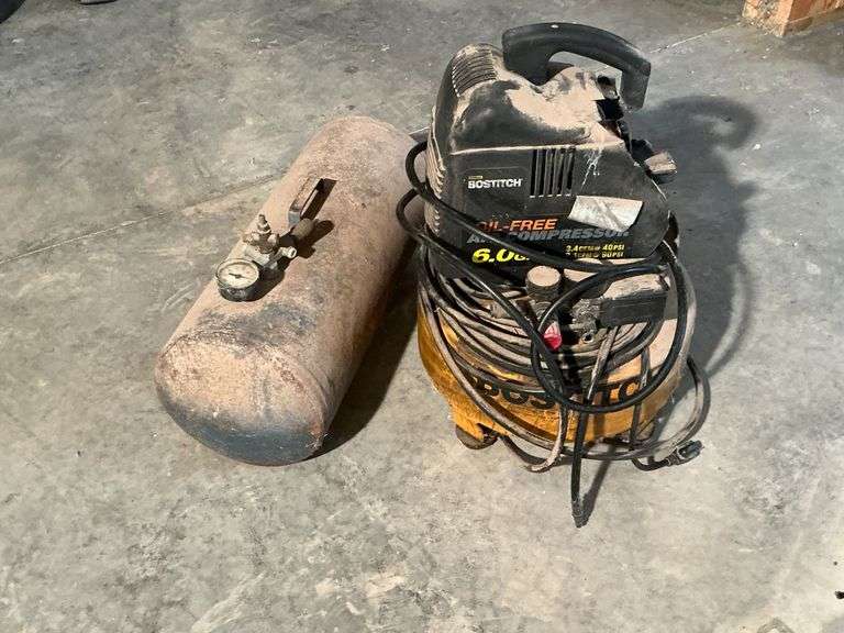 Bostich 6-gallon oil free compressor, runs but needs work image