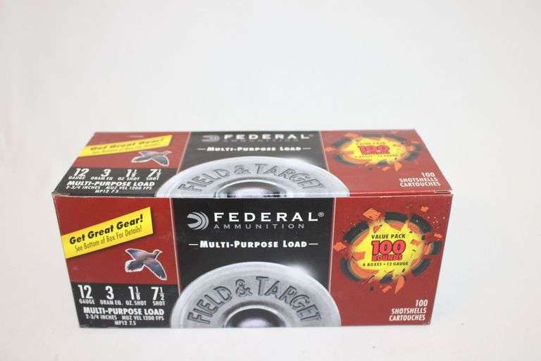 Federal 12 gauge, 2 3/4", 7 1/2 shot