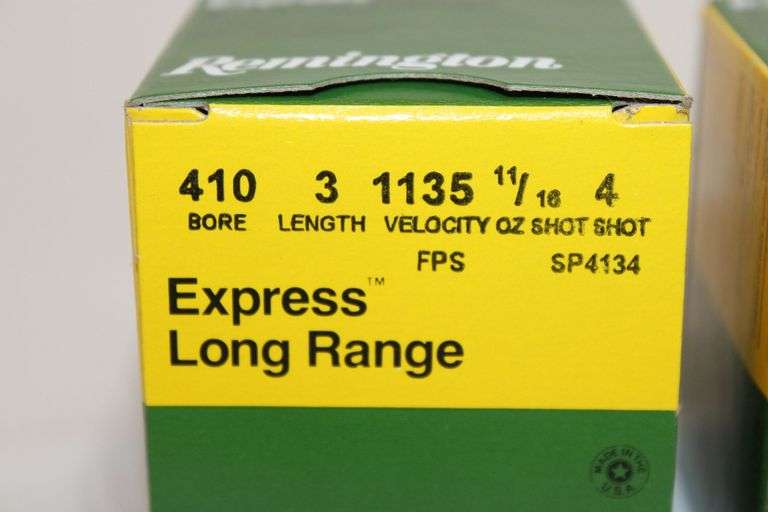 Remington 410 gauge, 3" No. 4 shot