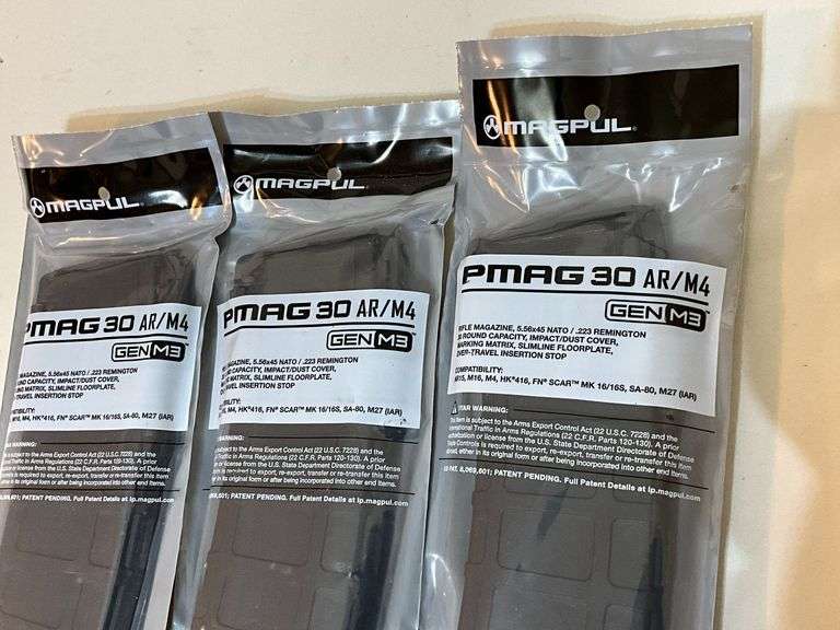Three Magpul PMAG 30 AR/M4 GEN M3 magazines