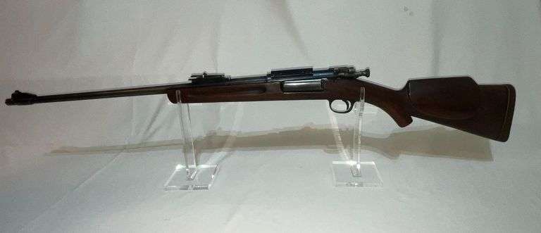 Military rifle, sporterized stock, make unknown