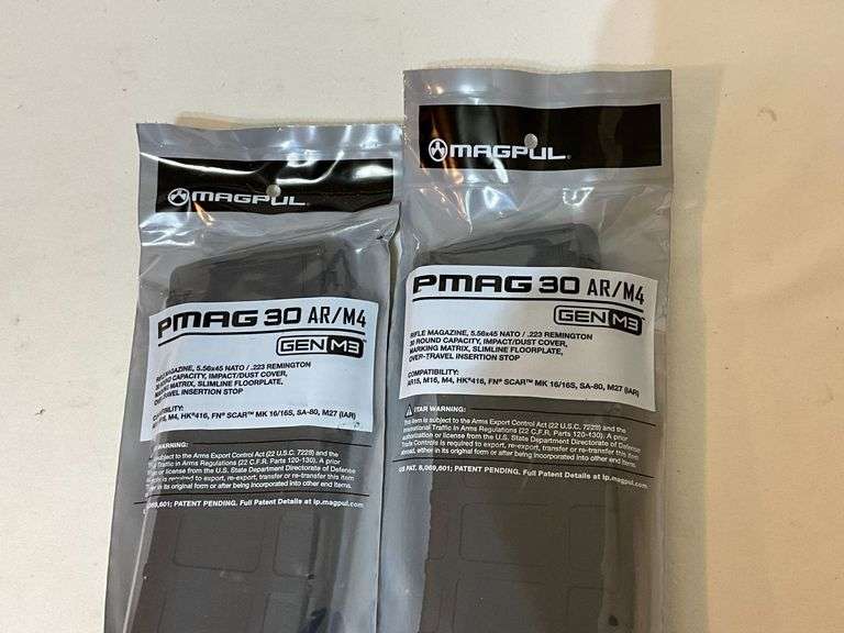 Two Magpul PMAG 30 AR/M4 GEN M3 magazines