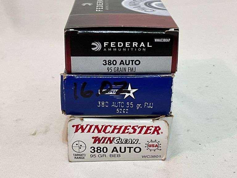Winchester, Independence and Federal 380 AUTO 95 grain
