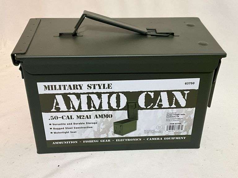 Metal ammo can with 1000 +/- rounds of 5.56 green tips on zipper clips.
