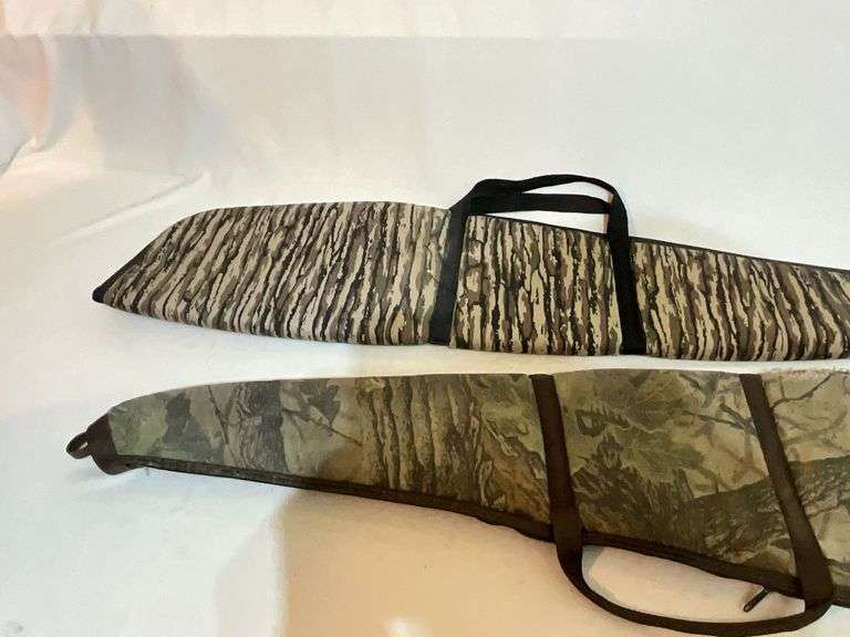 Pair of padded camo soft sided gun cases