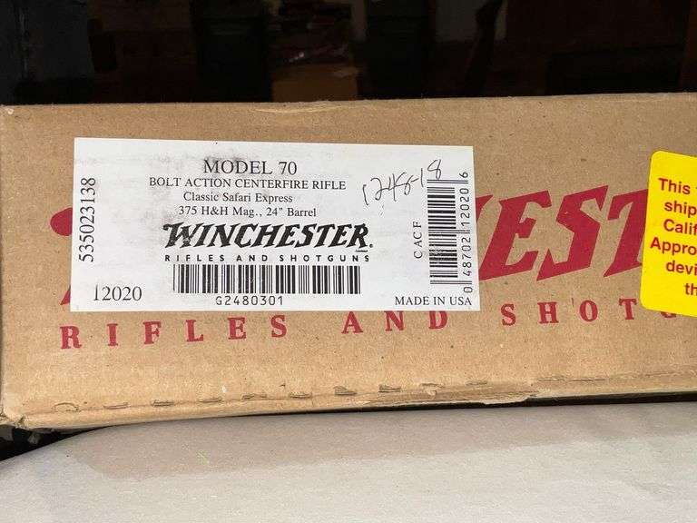 Winchester Model 70 375HNH Mag bolt action rifle