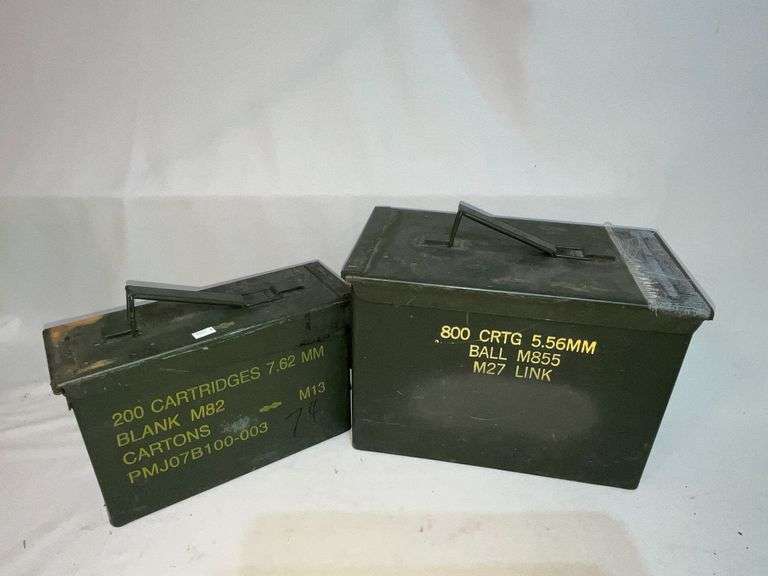 2 metal ammo cans