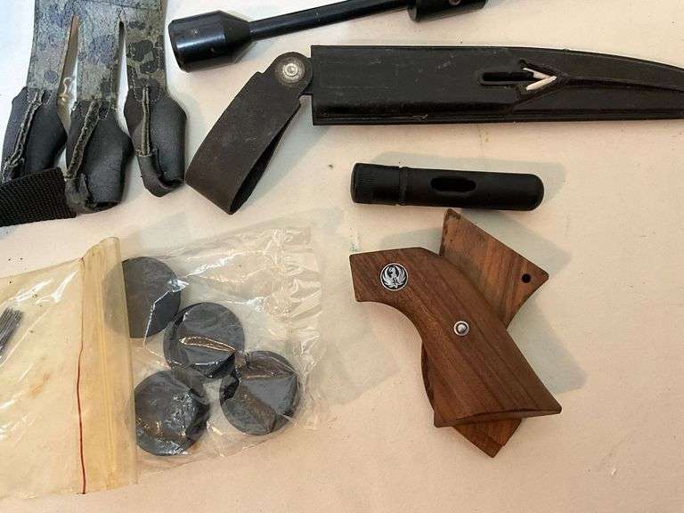 Ruger wooden grips, Tasco mini binoculars