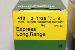Remington 410 gauge, 3" No. 4 shot