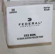 Federal .223 REM ammunition, 50 gr. JHP