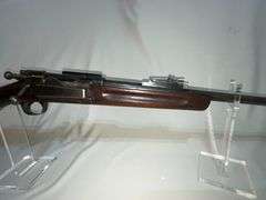 Military rifle, sporterized stock, make unknown