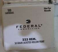 Federal .223 REM ammunition, 50 gr. JHP