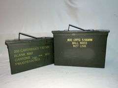 2 metal ammo cans