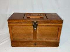 Wooden case gun cleaning kit, 16" x 8" x 10" T.