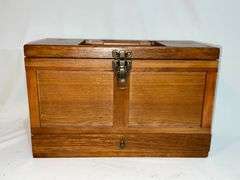 Wooden case gun cleaning kit, 16" x 8" x 10" T.