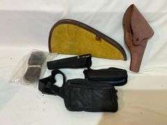 Leather holster, fanny pack, 14" L pistol soft case