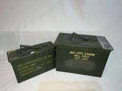 2 metal ammo cans