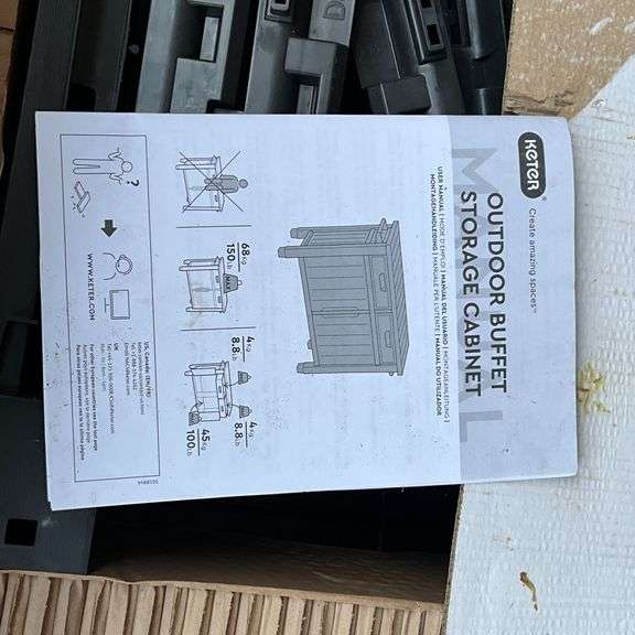 Keter outdoor buffet storage cabinet, NIB