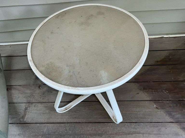 Glass top patio side table