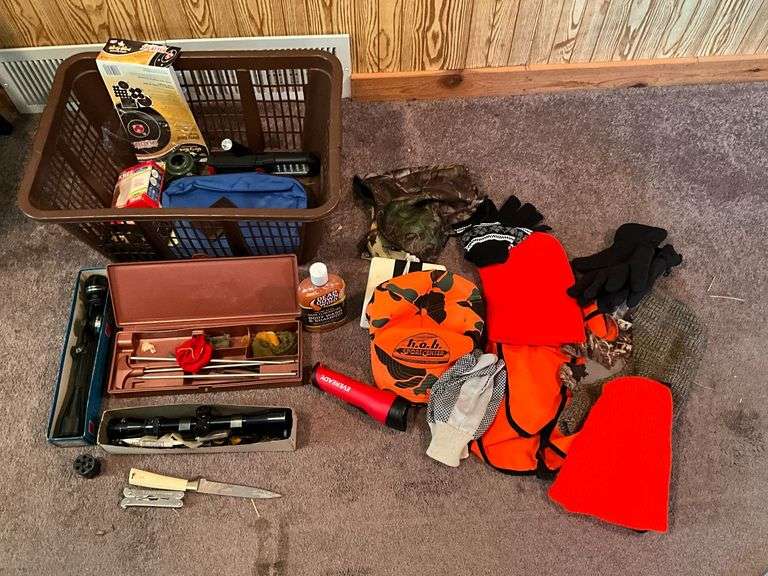 Hunting supplies, orange clothing image