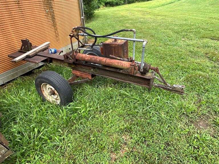 Home made log splitter, PTO driven image