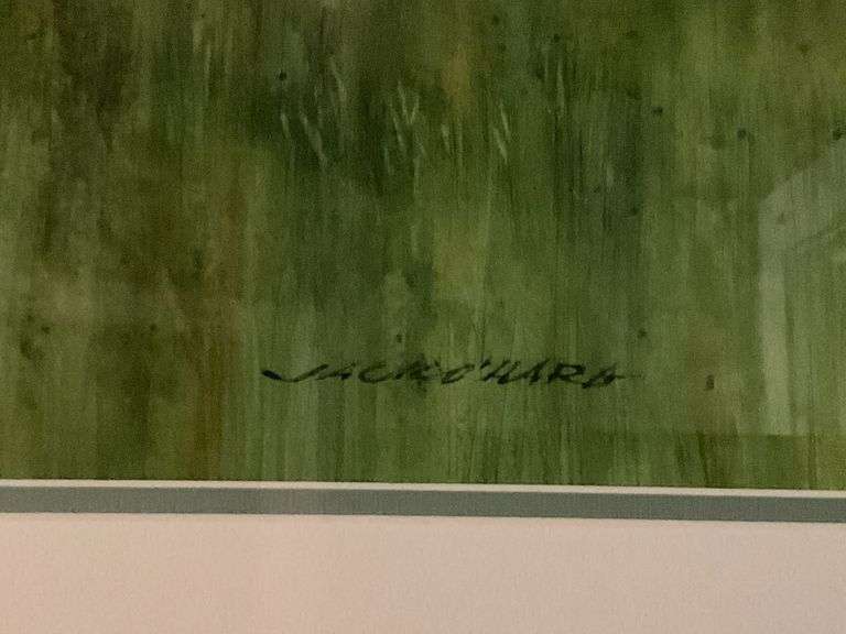 Pasture scene print, artist signed, Jack O'Hara