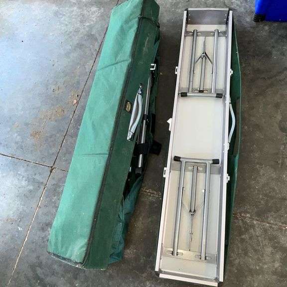 Lewis & Clark Outdoors folding metal picnic table in carrying bag