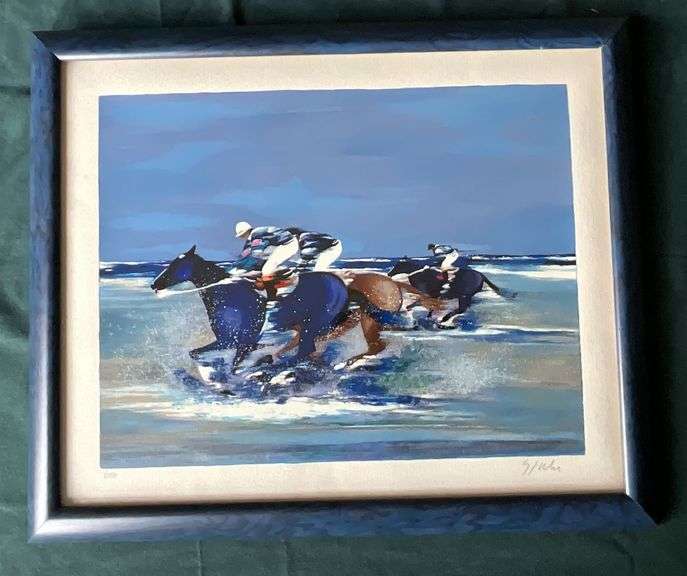 Framed and matted watercolor, 20 1/4" W x 17" T
