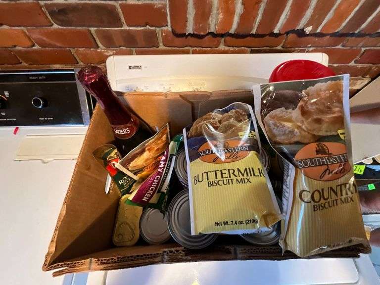 Assortment of canned goods and food stuff image