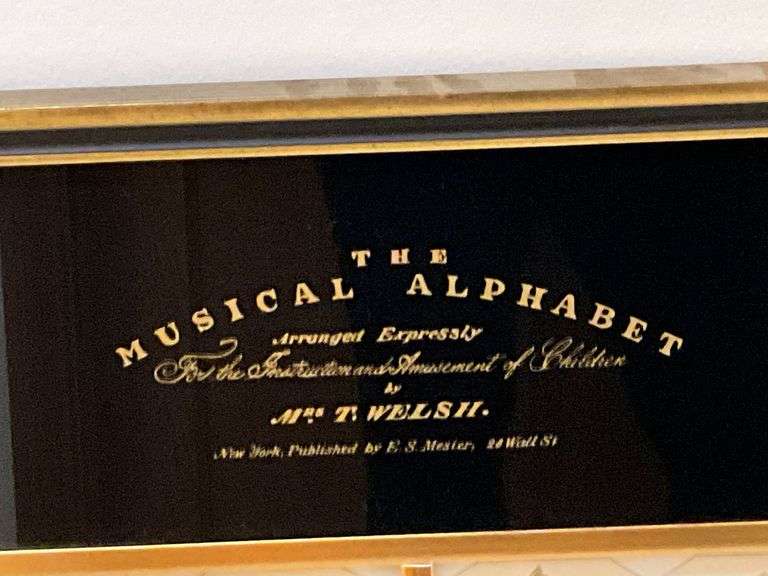 Framed "The Musical Alphabet" Ethan Allen