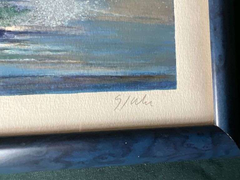 Framed and matted watercolor, 20 1/4" W x 17" T