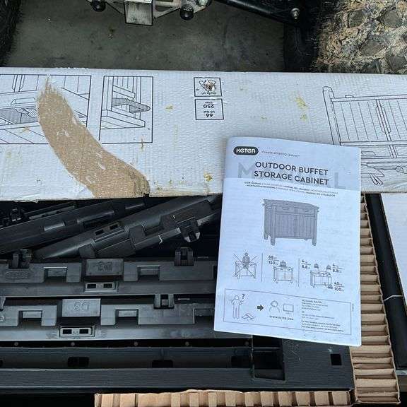 Keter outdoor buffet storage cabinet, NIB