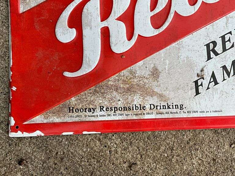 Red Stripe Beer metal sign