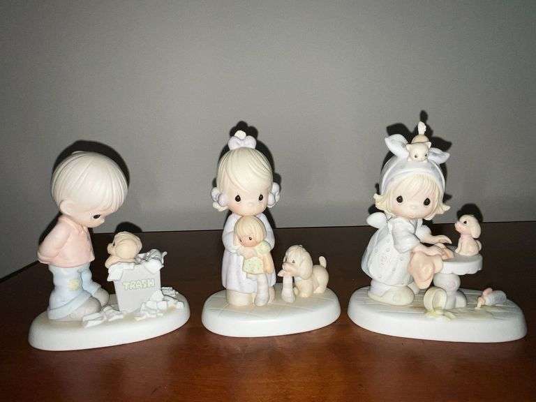 Precious Moments figurines, "This is Your Day To Shine", "Something is Missing When You Are Not Around", Special Edition "You Just Can Not Chuck A Good Friendship".