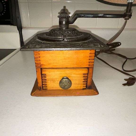 Coffee grinder converted to a lamp