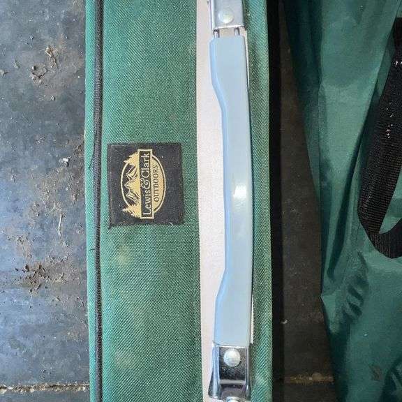 Lewis & Clark Outdoors folding metal picnic table in carrying bag