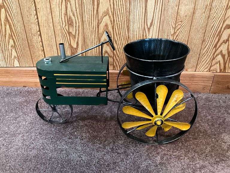 Metal tractor planter 17" L. image