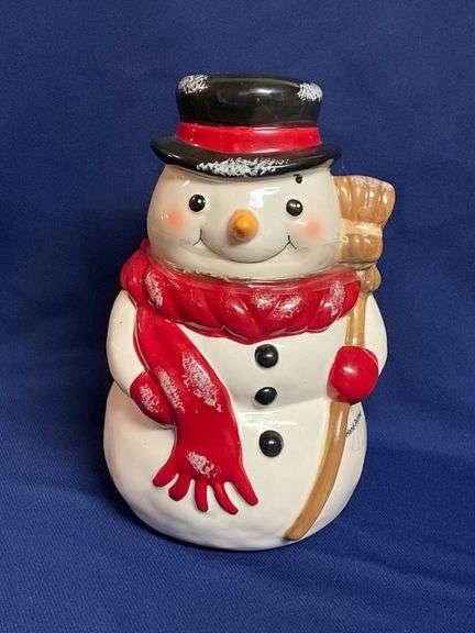 Holiday Time Snowman cookie jar image