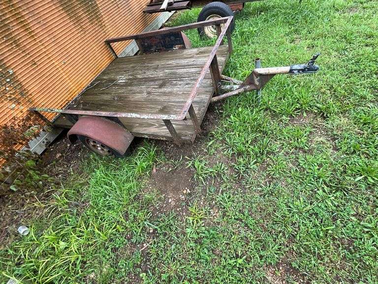 Home made tilt trailer, 64" W x 84" L with 13" tires image