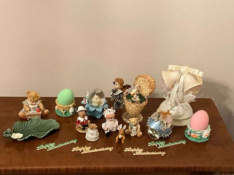 Wedding cake topper, easter eggs, Cherished Teddy Linda, etc.