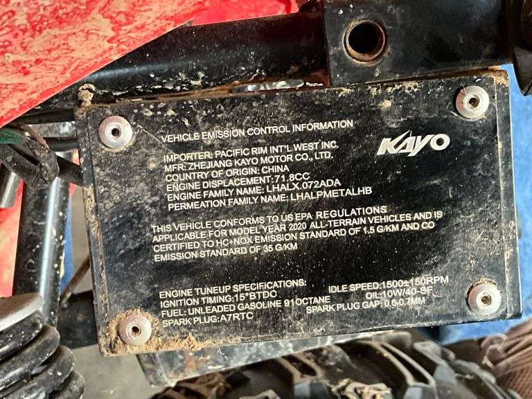 2020 Fox Kayo mini 4-wheeler gas-powered for 6 years or older