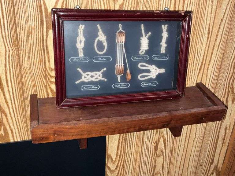 Framed 12" W shadow box, tied knots image
