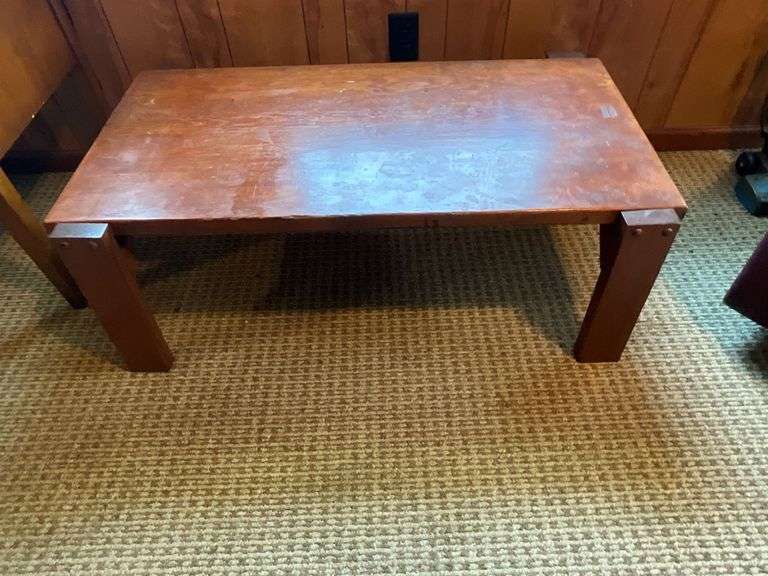 Wood coffee table, 42" W x 24" D x 15" T image