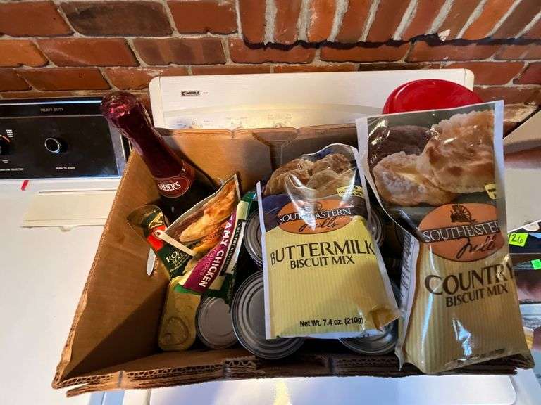 Assortment of canned goods and food stuff